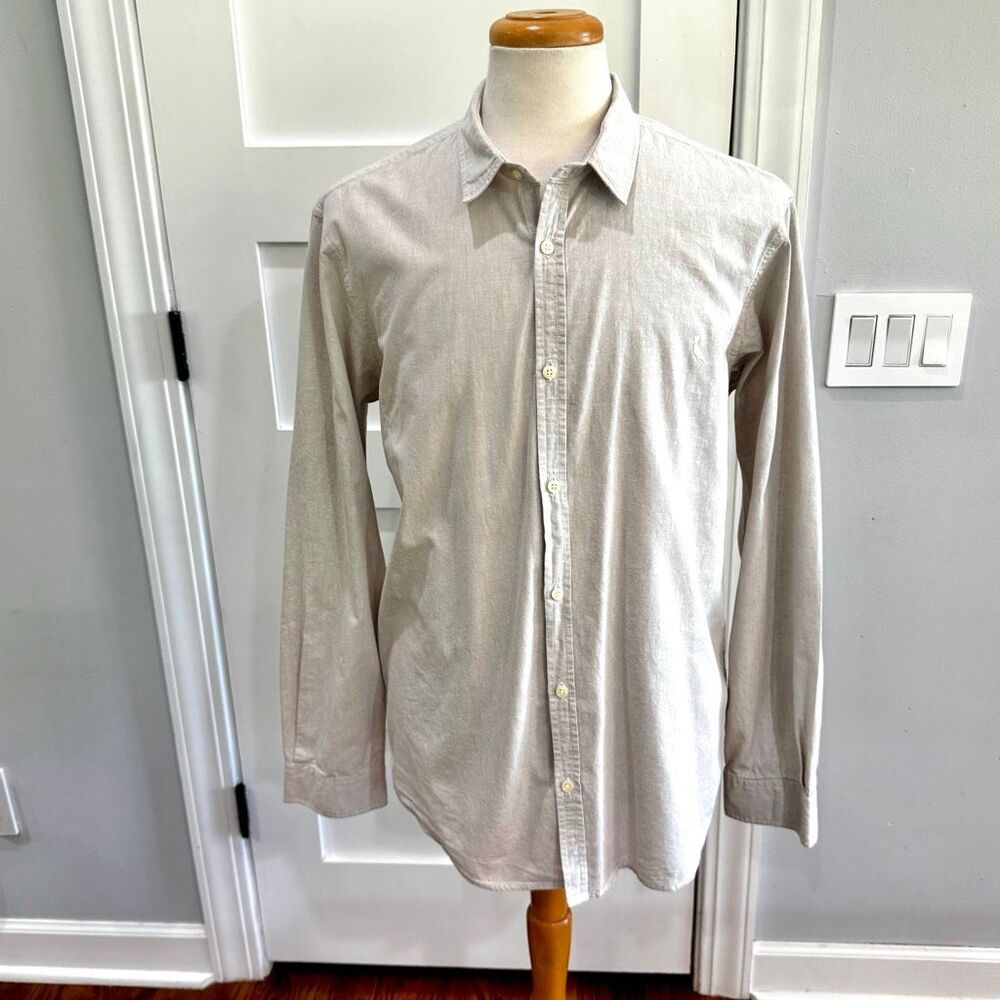 Reservae Khaki Long Sleeve Dress Shirt. Size XXL. (Europe sizing). US XL.